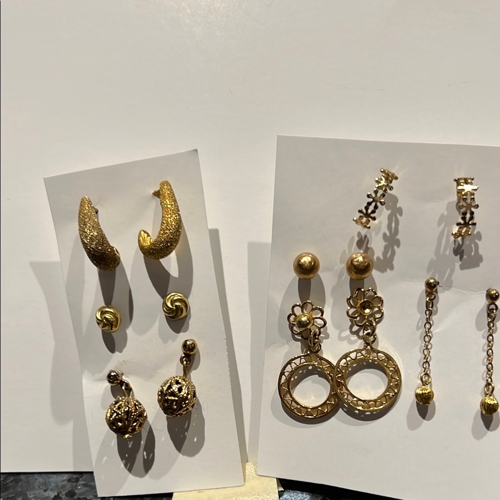 Elegant Gold-Tone Earring Set